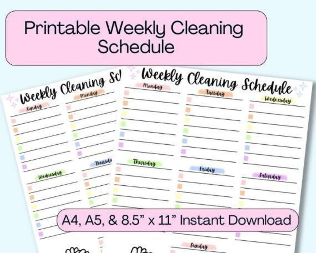 Printable Weekly Cleaning Schedule PDF | Organize Your Home | House ...