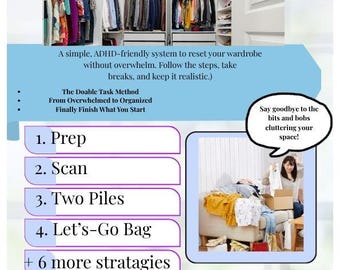 ADHD-Friendly Wardrobe Reset Guide | Declutter Checklist | Printable PDF