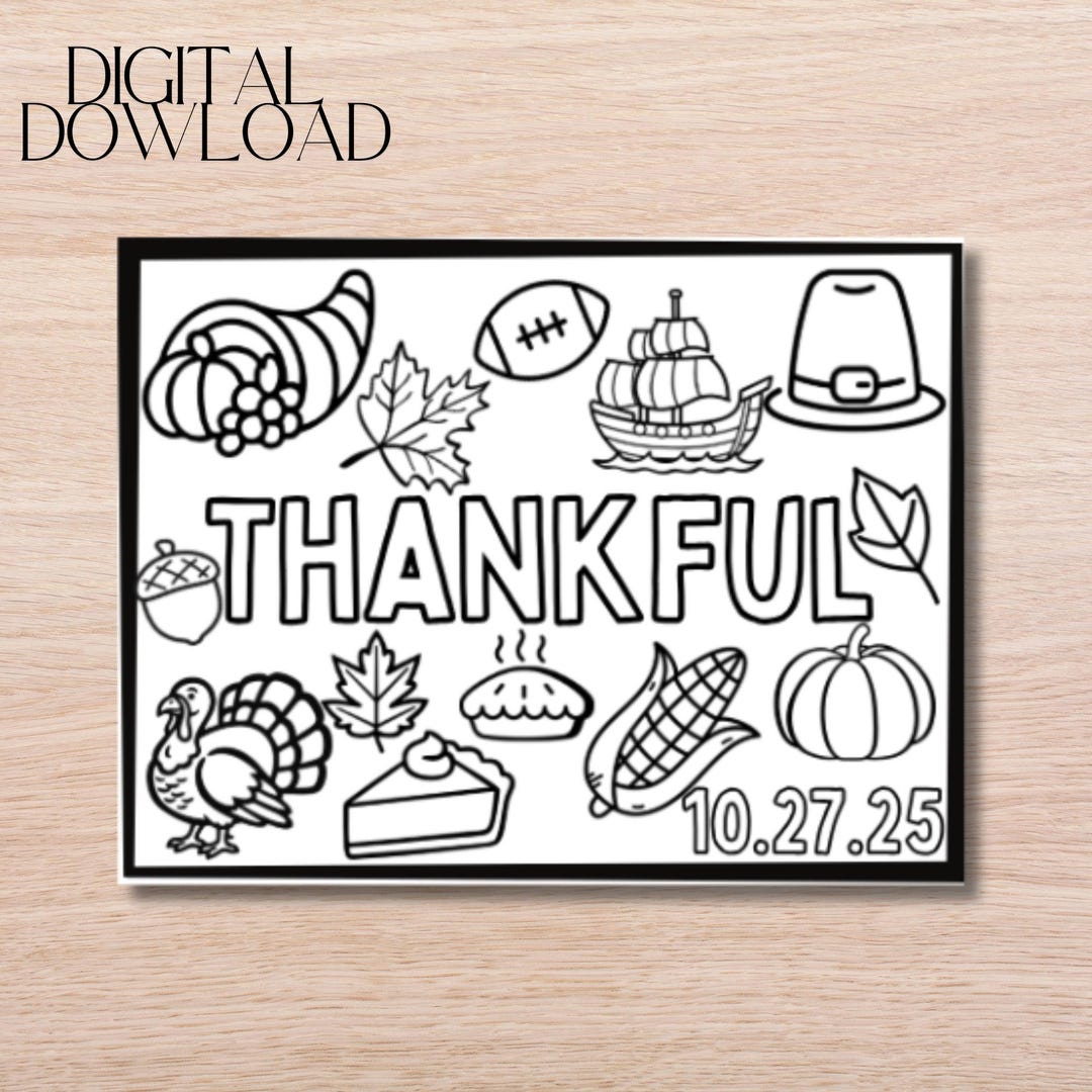 Thanksgiving 2025 Coloring Sheet for the Classroom, Parties or Fall Fun ...