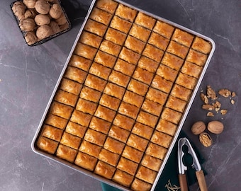 Baklava with Walnut, Walnut Baklava, Handmade Baklava, Special Turkish Baklava, Turkish Tea Gifts, Mediterranean Sweets
