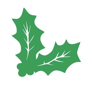 20 Pack - Paper Holly Shape Cutout Die Cut Holly Christmas Winter Plant Holiday Scrapbooking Journaling DIY Craft Teacher Bulletin Board