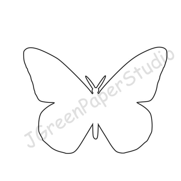 Printable Butterfly Template-PDF SVG Digital Download Butterfly Spring Kids Coloring Page Stencil 7 inch Butterfly DIY Crafts Bulletin Board