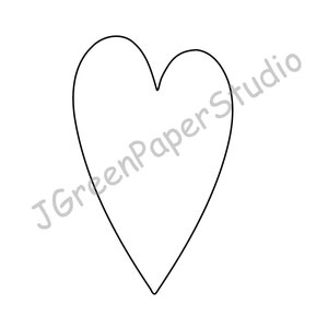 Modello di cuore primitivo stampabile PDF SVG Download digitale Cuore Matrimonio Bambini Pagina da colorare Fai da te Stencil Modello di cuore San Valentino