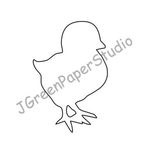 Afdrukbare Chick Template-PDF Digitale Download Chick Kids Pasen Kleurplaat DIY Crafts Stencil 7 inch Barnyard Animal Baby Chicken Peep
