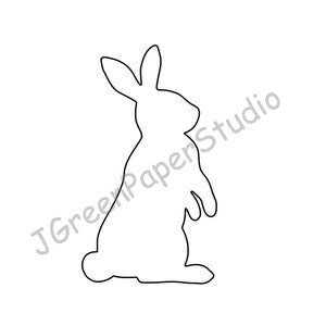 Druckbare Standing Bunny Vorlage-PDF SVG Digital Download Kaninchen Kinder Ostern Malseite DIY Handwerk Schablone Wildtier Waldtier