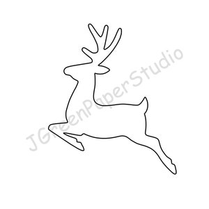 Afdrukbare rendiersjabloon-pdf digitale download rendieren vakantie kleurplaat kinderen Craft stencil 7,5 inch Buck Deer Scrapbooking