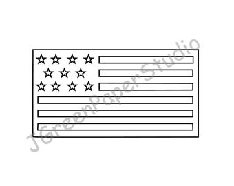 Printable America Flag Template PDF Digital Download American Flag Kids ...