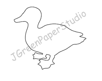 Duck Template: Kids Easter Coloring Page, DIY Crafts Stencil (PDF Digital Download)