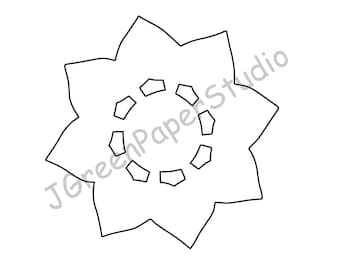 Printable Sunflower Template: DIY Crafts & Decor (PDF Digital Download)