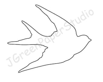 Swallow Template: Bird Outline, Kids Coloring Page (PDF, SVG Digital Download)