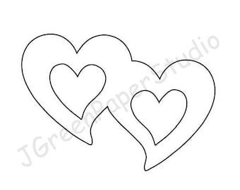 double heart shape outline