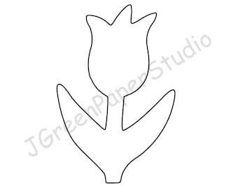 Printable Tulip Template: Kids Coloring Page, DIY Craft Stencil (PDF SVG Digital Download)