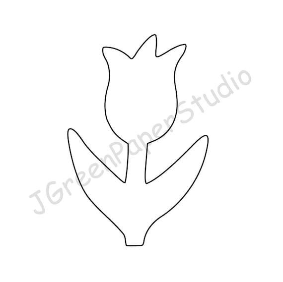 Printable Tulip Templatepdf Digital Download Tulip Kids Etsy