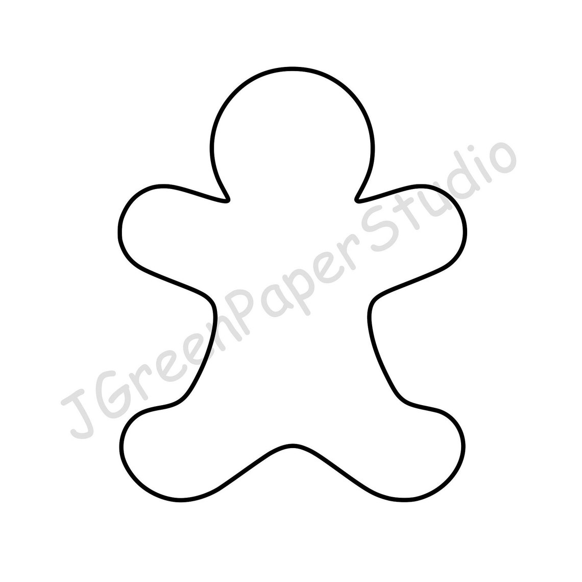Printable Gingerbread Man Template PDF Digital Download Cookie Etsy Printable Gingerbread Man Template PDF Digital Download Cookie Etsy
