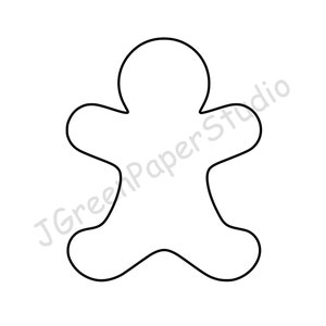 Plantilla imprimible de hombre de jengibre PDF Descarga digital Página para colorear navideña de galletas para niños Plantilla de manualidades para niños Scrapbooking de jengibre de 7 pulgadas