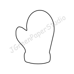 Afdrukbare want sjabloon PDF digitale download wanten Kids kleurplaat DIY ambachten stencil 7-inch want Scrapbooking lijntekeningen