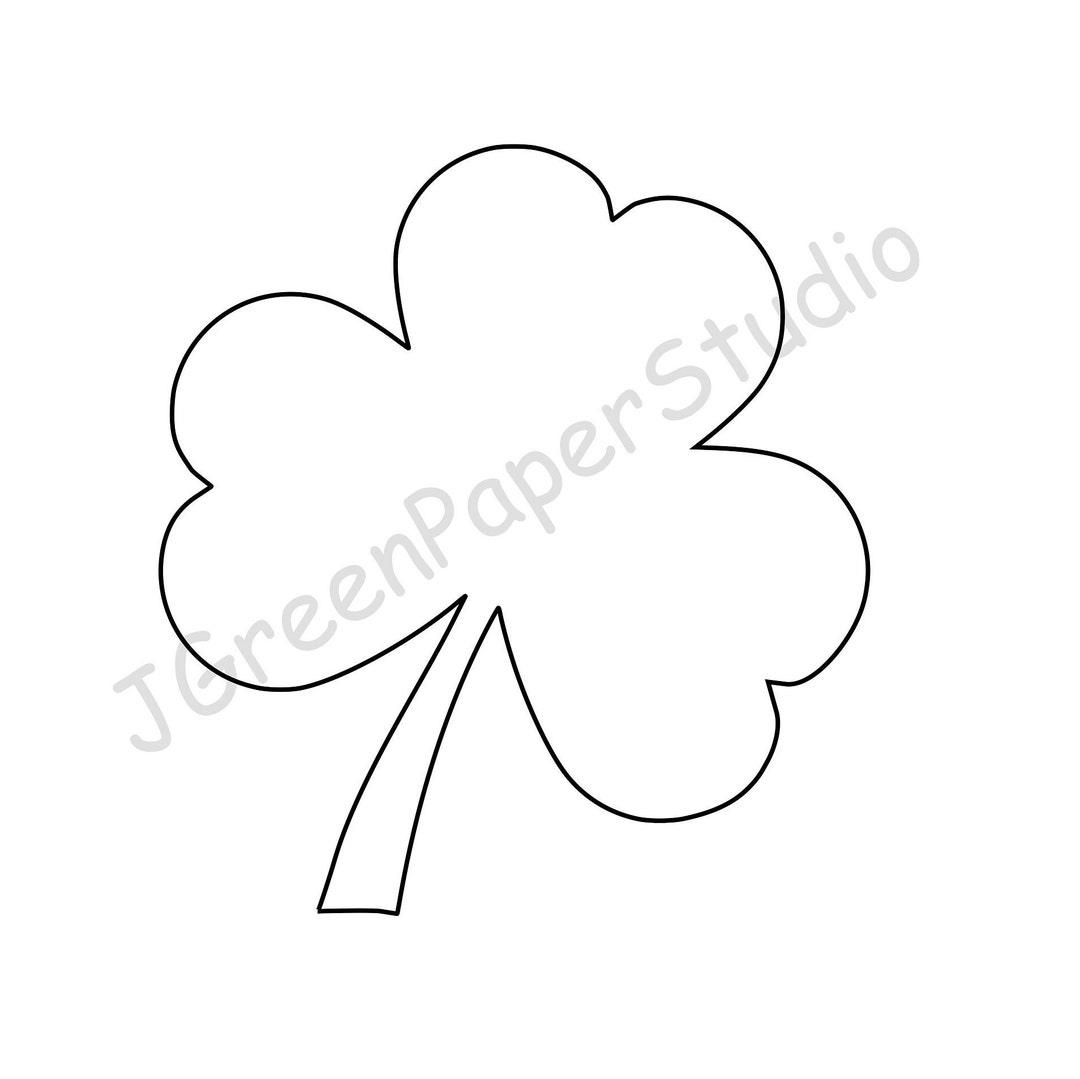 Printable Shamrock Templatepdf Digital Download Shamrock Kids Coloring