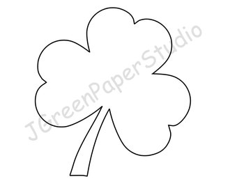 Printable Shamrock Template-PDF Digital Download Shamrock Kids Coloring Page Kids Crafts Stencil 7 inch Shamrock St. Patrick's Day DIY Craft