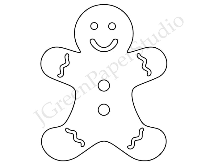 Printable Gingerbread Man Template PDF SVG Digital Download Cookie Kids ...