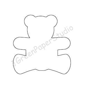 Modèle d'ours en peluche imprimable PDF en téléchargement numérique Page à colorier pour enfants Ours en peluche pour enfants