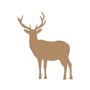 20 Pack - Paper Deer Shape Buck Cutout Die Cut Male Deer Woodland Animal Scrapbooking Reindeer Holiday Winter Bulletin Board DIY Craft