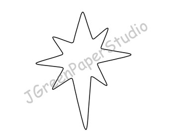 Printable Star Template-pdf Digital Download Kids Color Page Crafts ...
