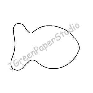 Printable Goldfish Template-PDF Digital Download Stencil Line Art Fish Coloring Page DIY Goldfish Cracker Classroom Decor