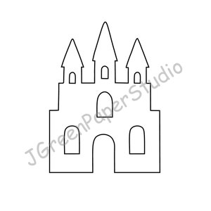 Printable Sandcastle Template PDF SVG Digital Download Castle Coloring DIY Craft Stencil Scrapbooking Classroom Decor Summer Vacation Beach