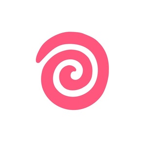 May include: A pink spiral design with a white center.