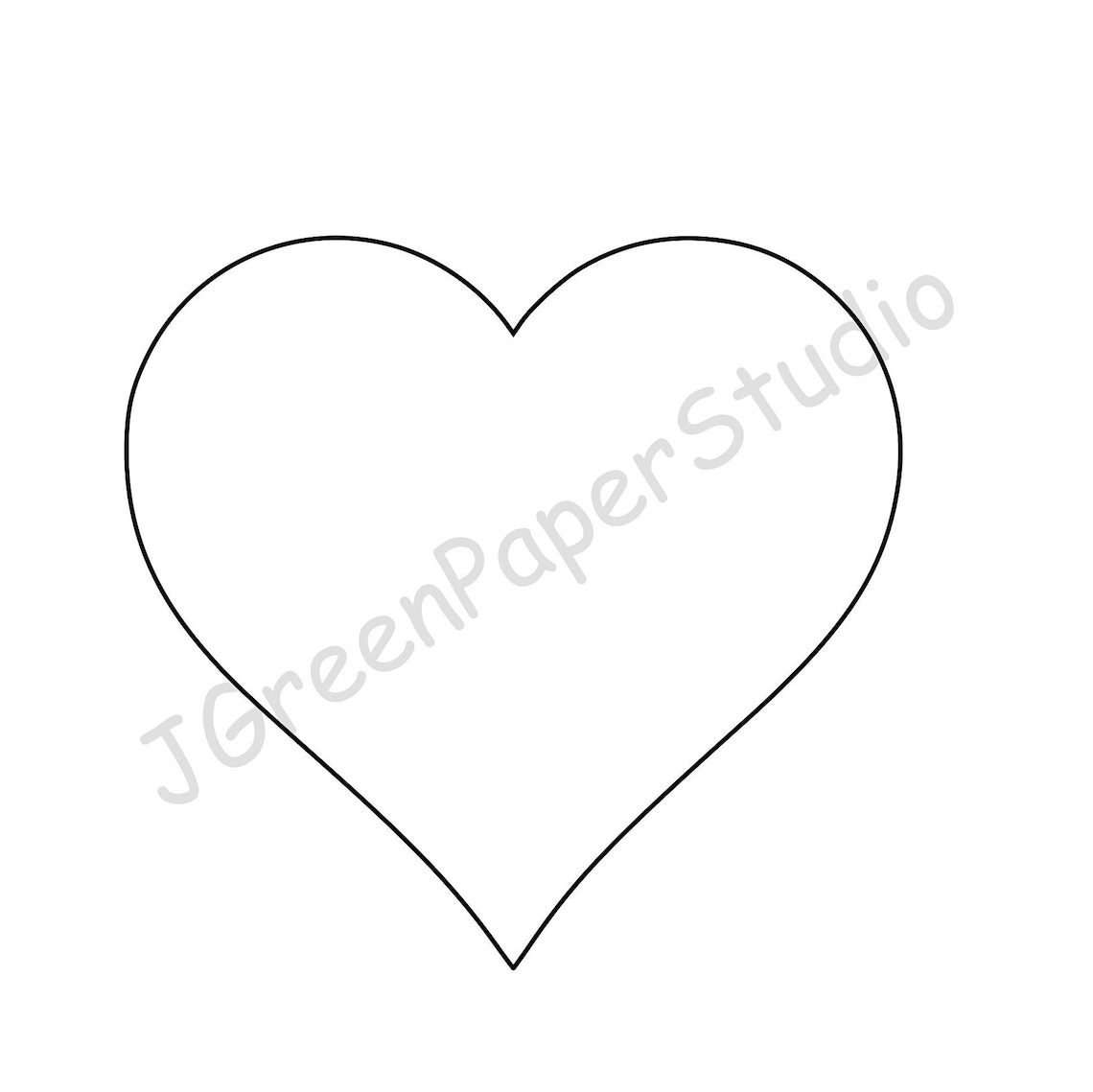Printable Heart Template PDF Digital Download Heart Kids Valentines ...