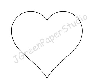 printable heart template pdf digital download heart kids etsy