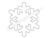 Snowflake Line Art Template: Printable Stencil (PDF, SVG)