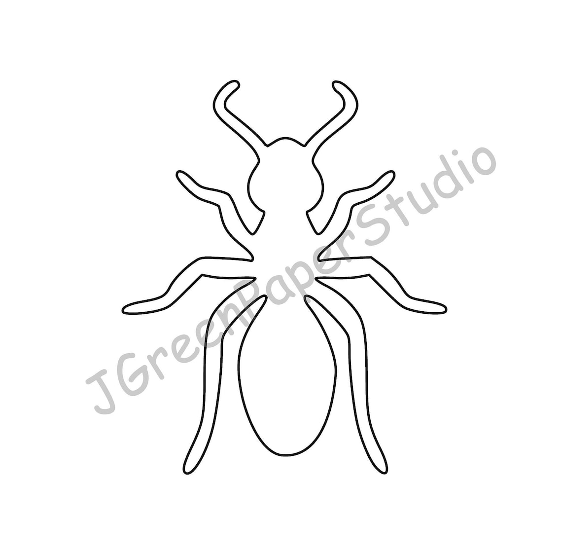Printable Ant Template: Kids Coloring Page, DIY Craft Stencil (PDF, SVG ...