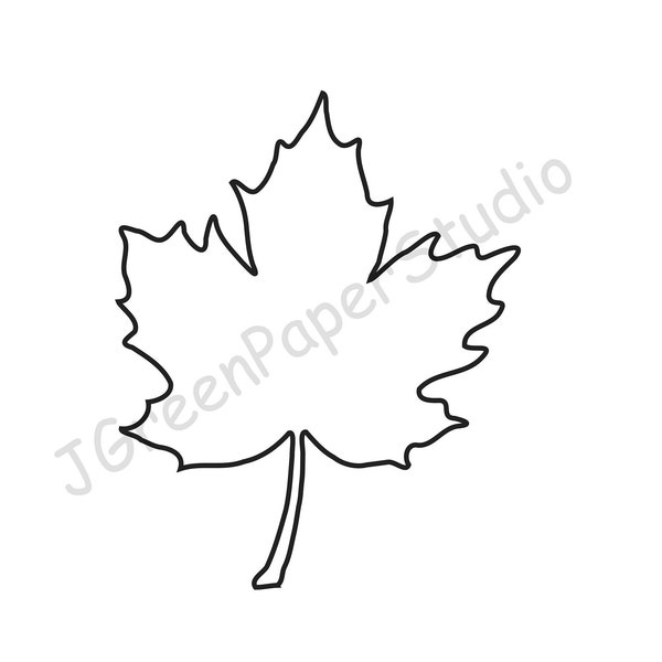 Printable Maple Leaf Template PDF Digital Download Leaf Autumn Fall Thanksgiving Kids Coloring Page Scrapbooking Crafts Stencil 7 inch Leaf