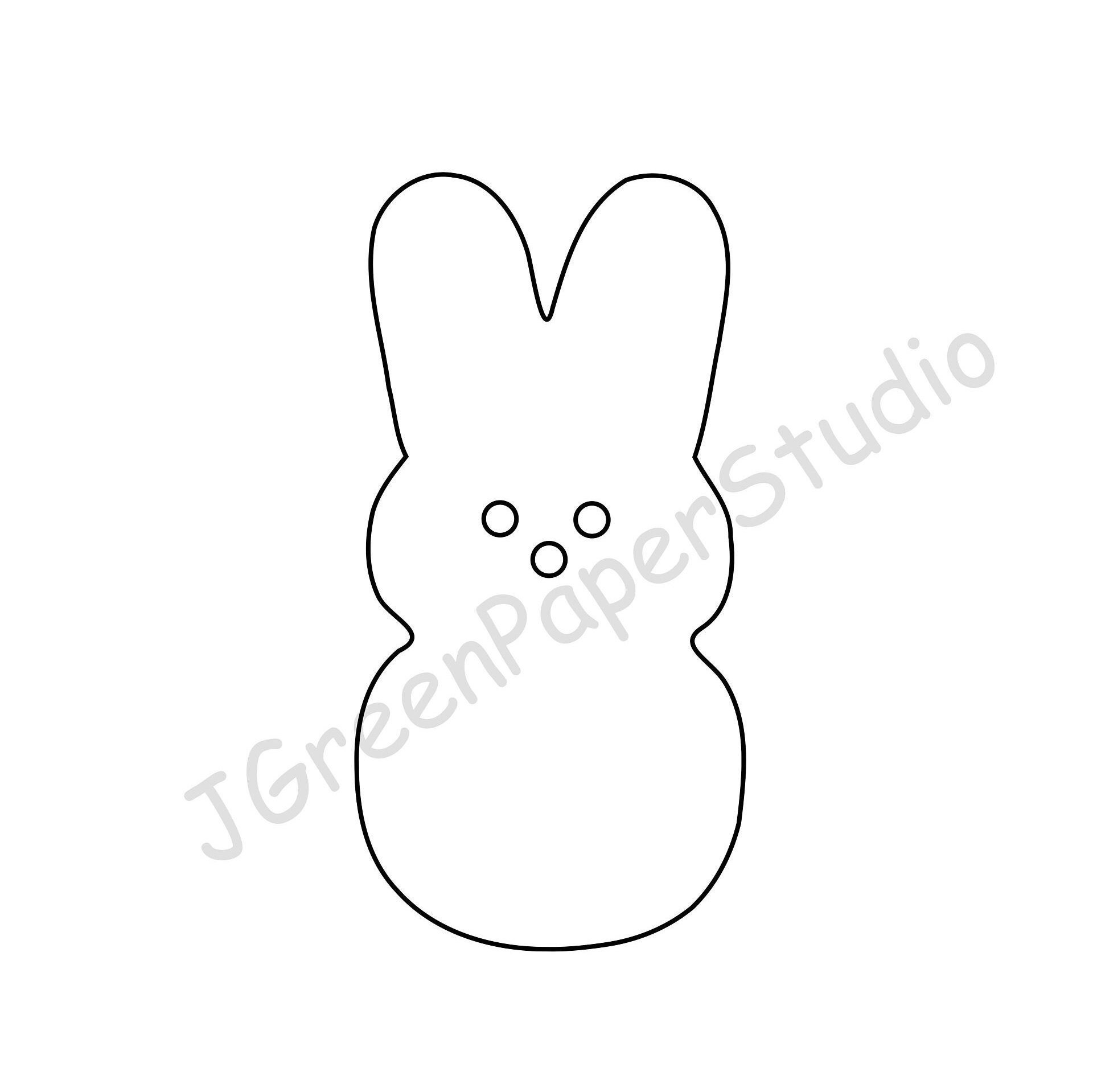 Printable Rabbit Peeps Template-pdf SVG Digital Download Bunny Kids Coloring Page Line Art Stencil 7 Inch Easter Bunny Peeps DIY Crafts - Etsy