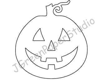 Plantilla de Jack-O-Lantern: Página para colorear infantil de Halloween (descarga digital PDF/SVG)