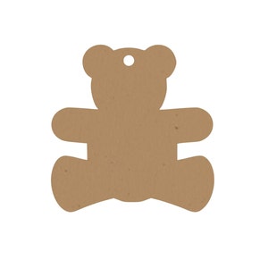 20 Pack - Paper Teddy Bear Tag Die Cut Bear Gift Tag Label Price Blank Hang Tag Favor Tag Luggage Tag Scrapbooking Journal DIY Craft