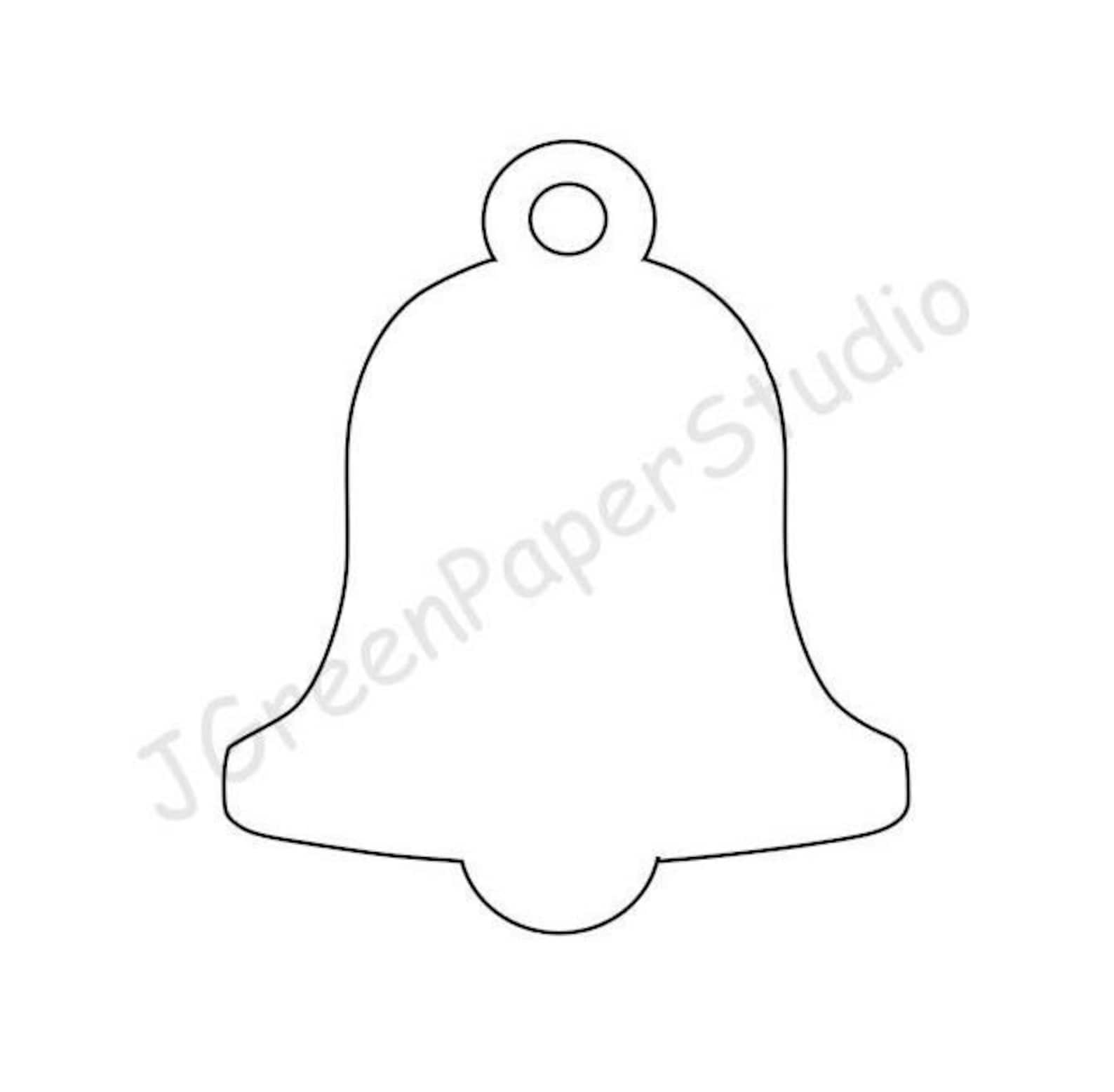 Printable Bell Template: DIY Craft Line Art (PDF, SVG Digital Download ...