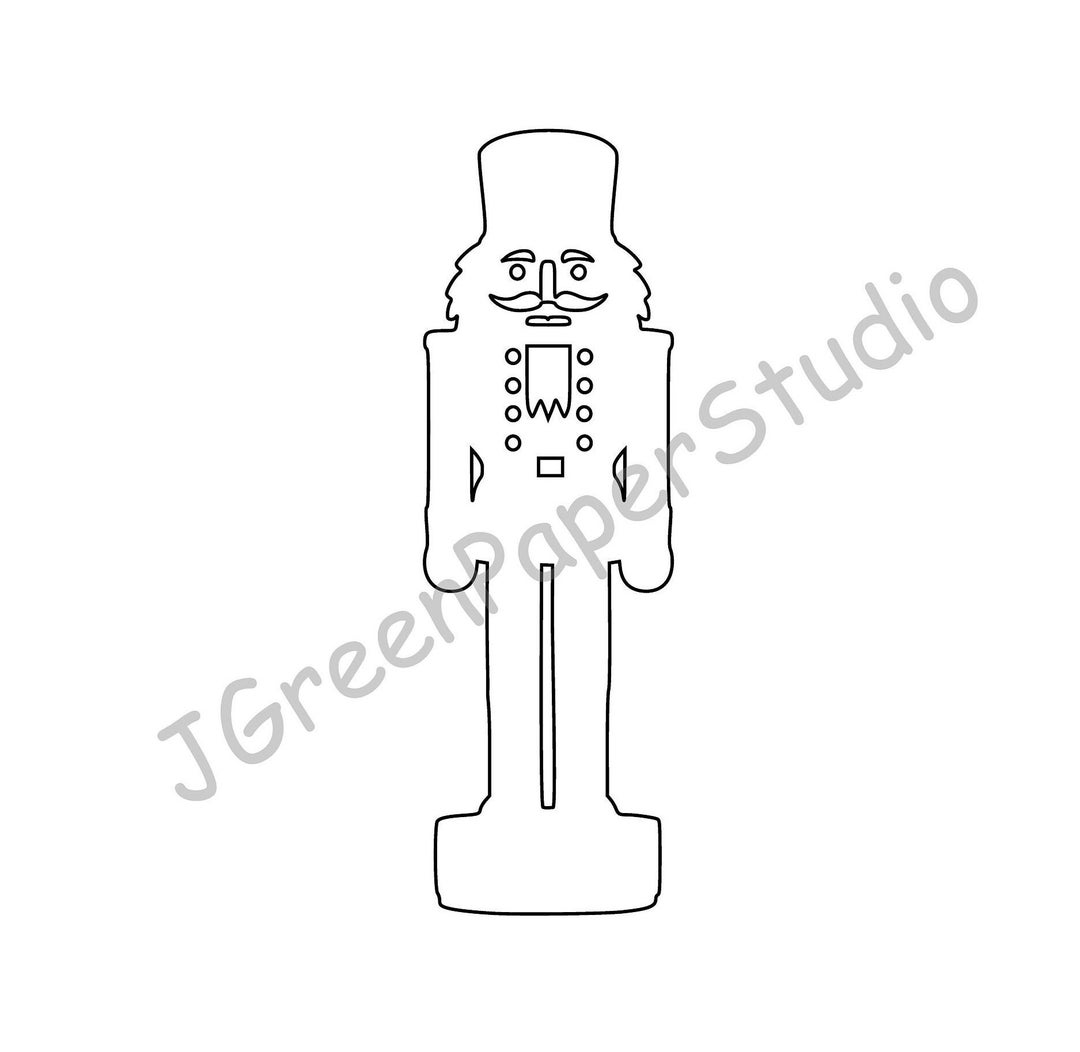 Printable Nutcracker Line Art Template PDF Digital Download Etsy