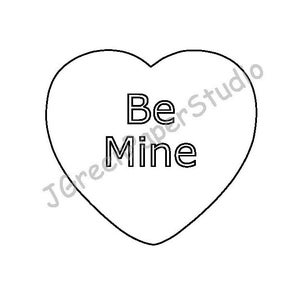 Conversation imprimable coeur modèle PDF téléchargement numérique Saint Valentin décor enfants couleur Page bonbons coeur pochoir Scrapbooking bricolage artisanat