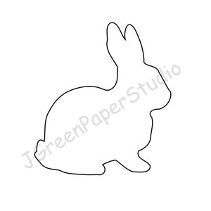 Printable Rabbit Template-PDF SVG Digital Download Easter Bunny Kids Coloring Page DIY Crafts Stencil 7 inch Bunny Woodland Animal Line Art