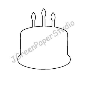 Modèle de gâteau d'anniversaire imprimable en téléchargement numérique au format PDF