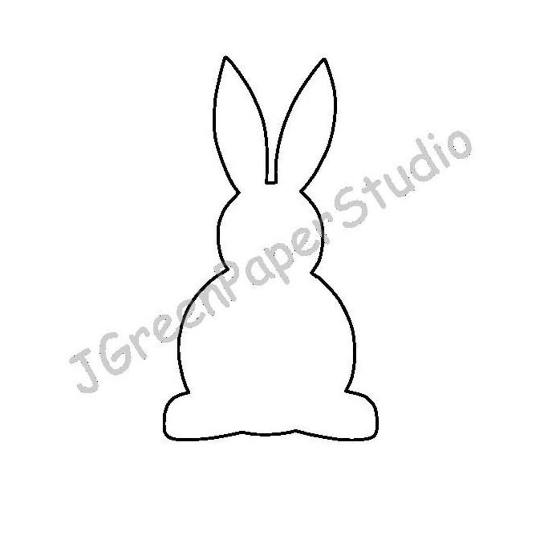 Printable Bunny Template-pdf Digital Download Rabbit Cottontail Kids ...