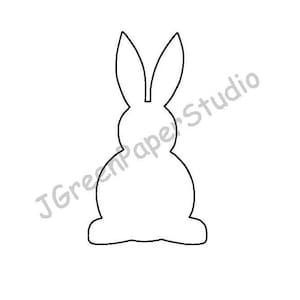 Modelo de coelho para impressão - PDF Download digital Coelho Cottontail Crianças Páscoa Colorir Página DIY Artesanato Estêncil Padrão Vida Selvagem Floresta Animal