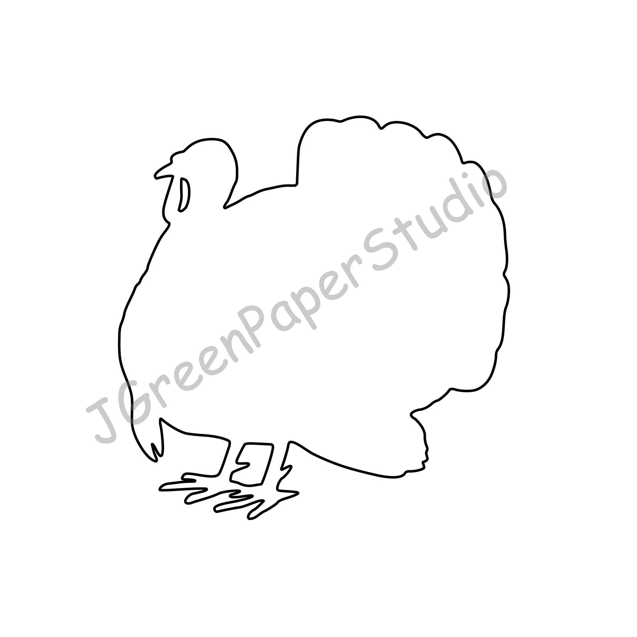 printable turkey template pdf digital download turkey thanksgiving