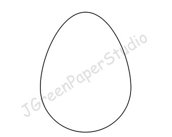 Printable Easter Egg Template-PDF SVG Digital Download Egg Kids Coloring Page 7 inch Chicken Egg Stencil DIY Craft Line Art Farm Animal