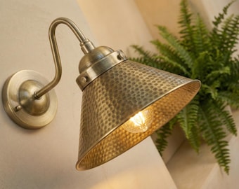Handmade Hammered Brass Wall Sconce – Rustic Farmhouse Lighting