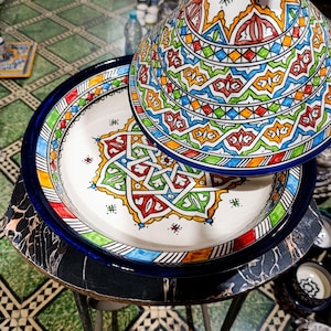 Authentic Moroccan Tagine Pot | Hand-Painted Ceramic Cookware | Decorative Tagine for Cooking & Serving