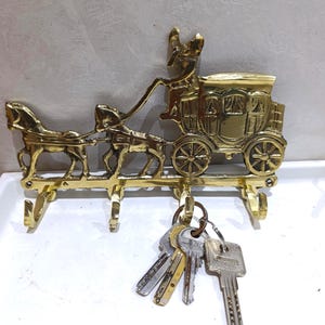 Handmade Brass Wall Hooks: Moroccan Carriage Design, Vintage Decor