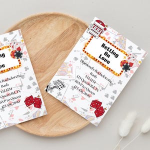 Bachelorette invitation, casino themed party, casino bachelorette party, party invitation, betting on love, casino bachelorette invitation
